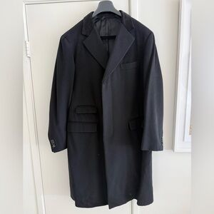 Elegant Black Men's Cashmere Trench Coat by Alfred Dunhill